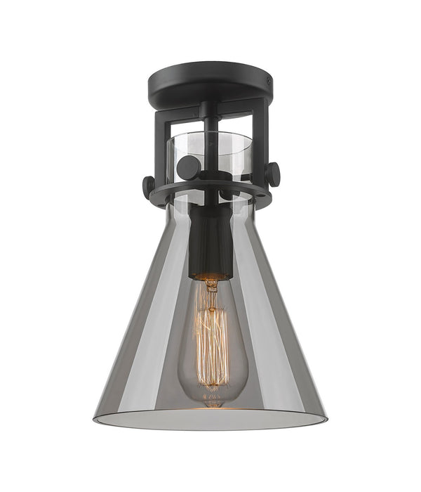 Innovations 411-1F-BK-G411-8SM One Light Flush Mount, Matte Black