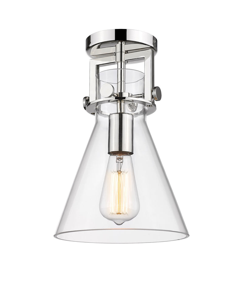 Innovations 411-1F-PN-G411-8CL One Light Flush Mount, Polished Nickel