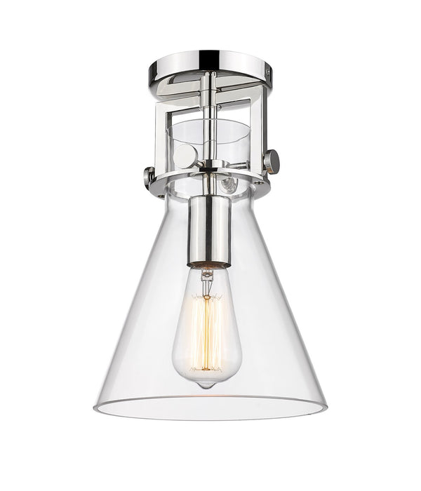 Innovations 411-1F-PN-G411-8CL One Light Flush Mount, Polished Nickel