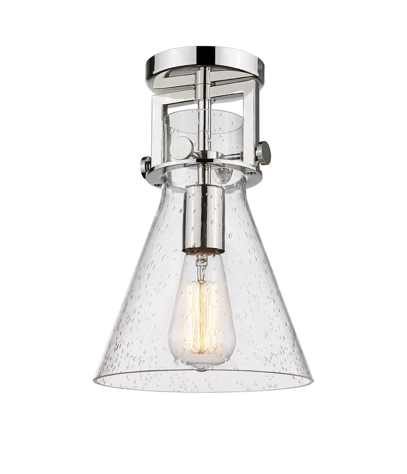 Innovations 411-1F-PN-G411-8SDY One Light Flush Mount, Polished Nickel