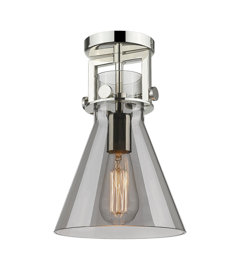 Innovations 411-1F-PN-G411-8SM One Light Flush Mount, Polished Nickel