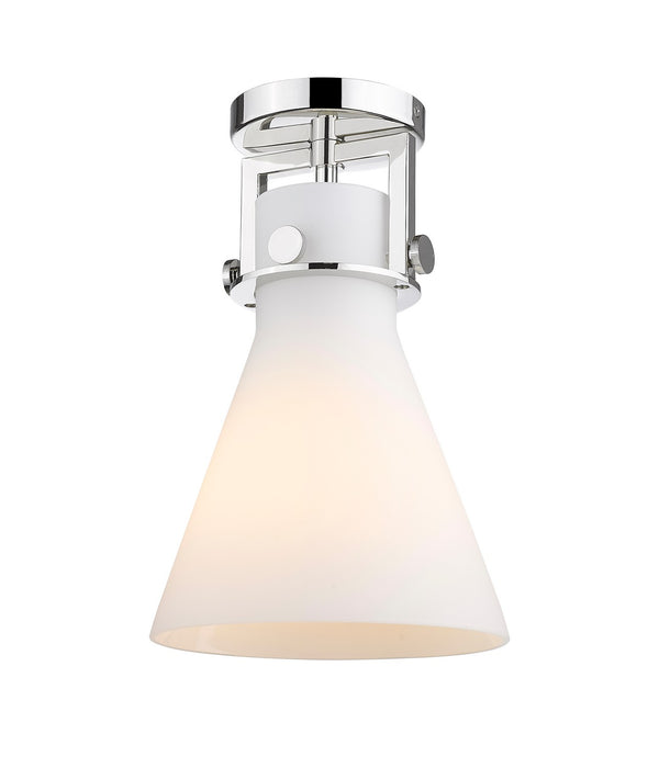 Innovations 411-1F-PN-G411-8WH One Light Flush Mount, Polished Nickel