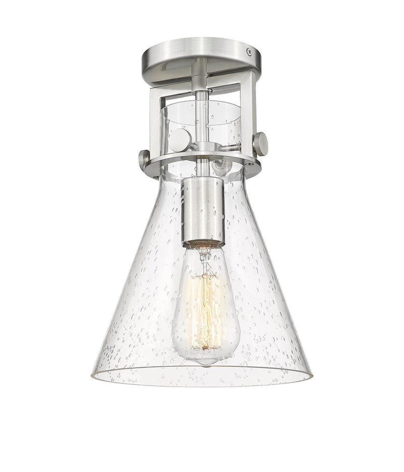 Innovations 411-1F-SN-G411-8SDY One Light Flush Mount, Brushed Satin Nickel