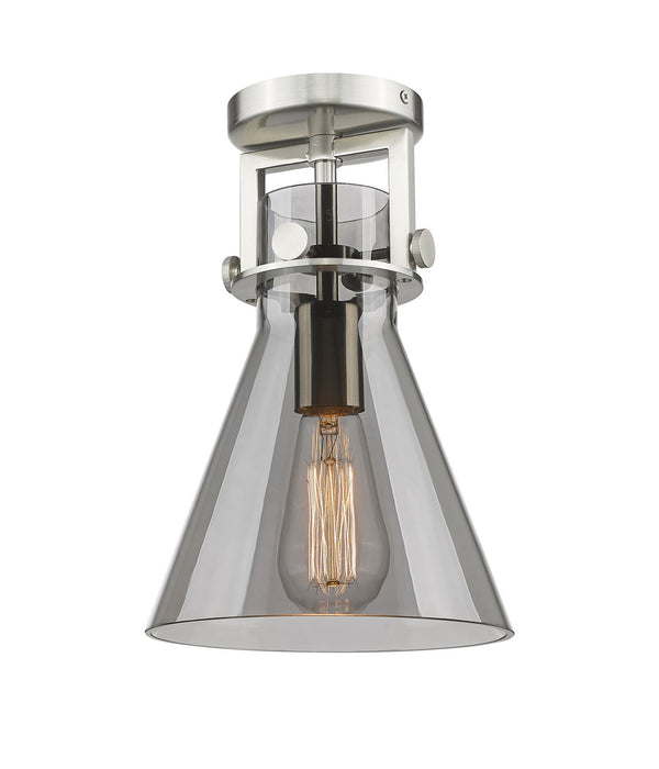 Innovations 411-1F-SN-G411-8SM One Light Flush Mount, Brushed Satin Nickel