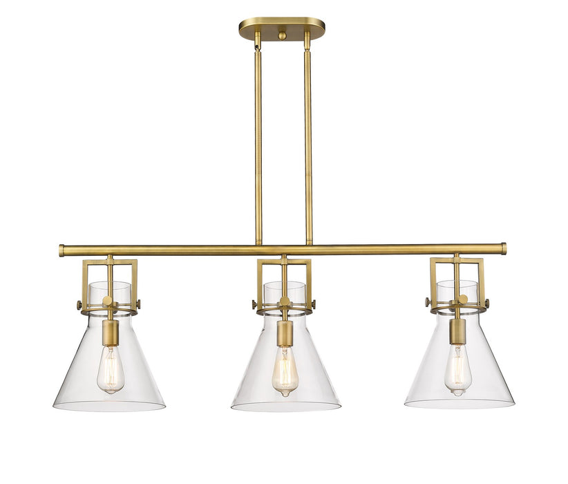 Innovations 411-3I-BB-G411-10CL Three Light Island Pendant, Brushed Brass