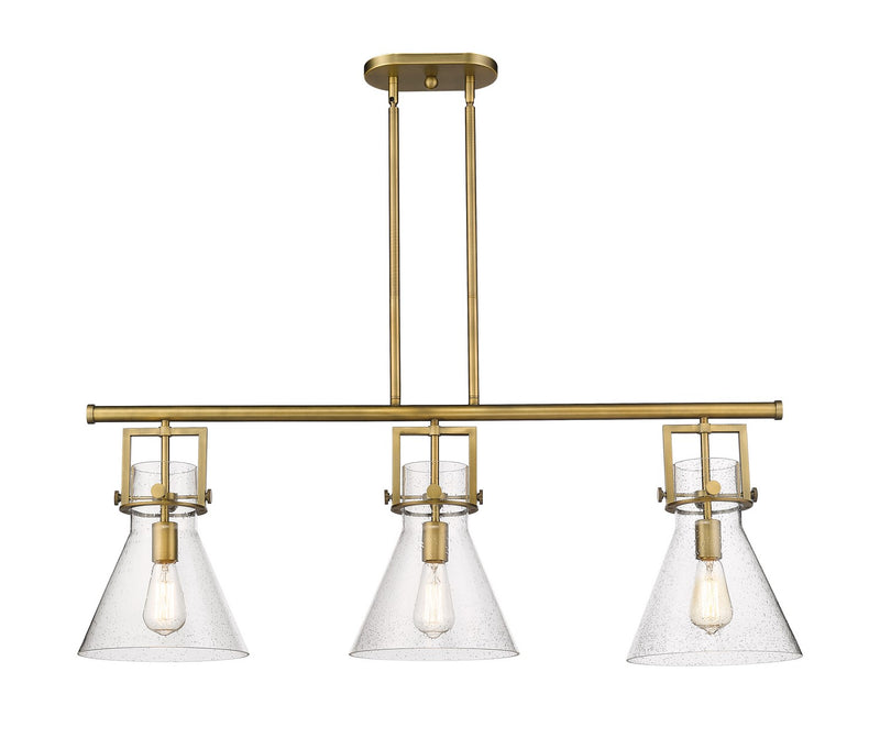 Innovations 411-3I-BB-G411-10SDY Three Light Island Pendant, Brushed Brass