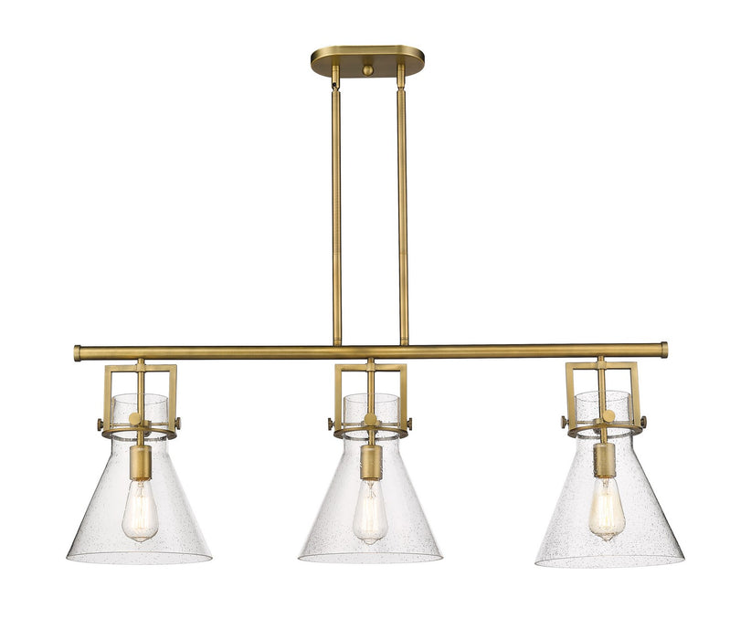 Innovations 411-3I-BB-G411-10SDY Three Light Island Pendant, Brushed Brass