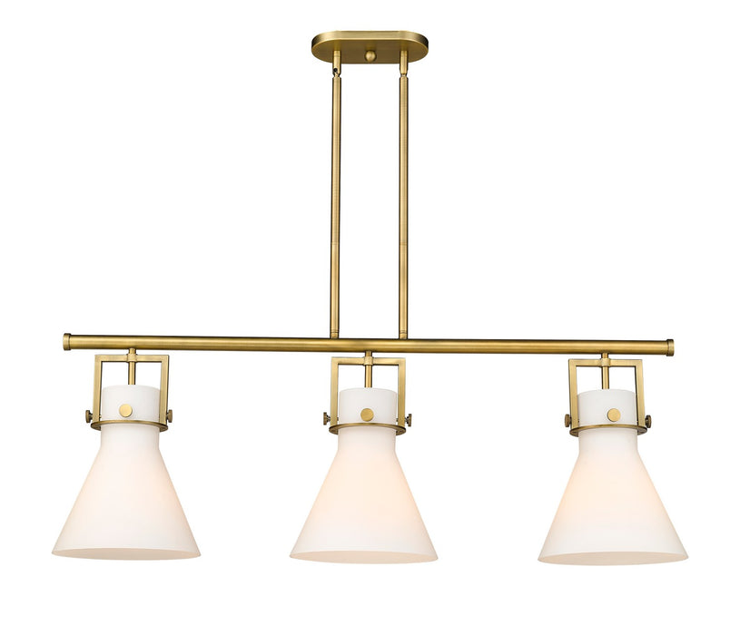 Innovations 411-3I-BB-G411-10WH Three Light Island Pendant, Brushed Brass