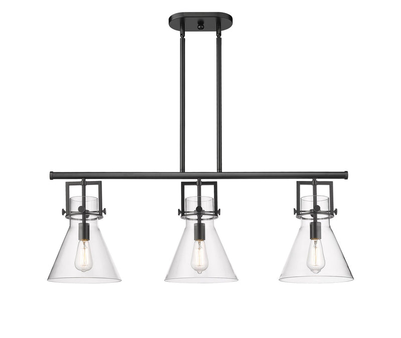 Innovations 411-3I-BK-G411-10CL Three Light Island Pendant, Matte Black