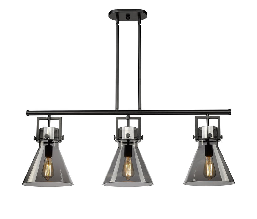Innovations 411-3I-BK-G411-10SM Three Light Island Pendant, Matte Black