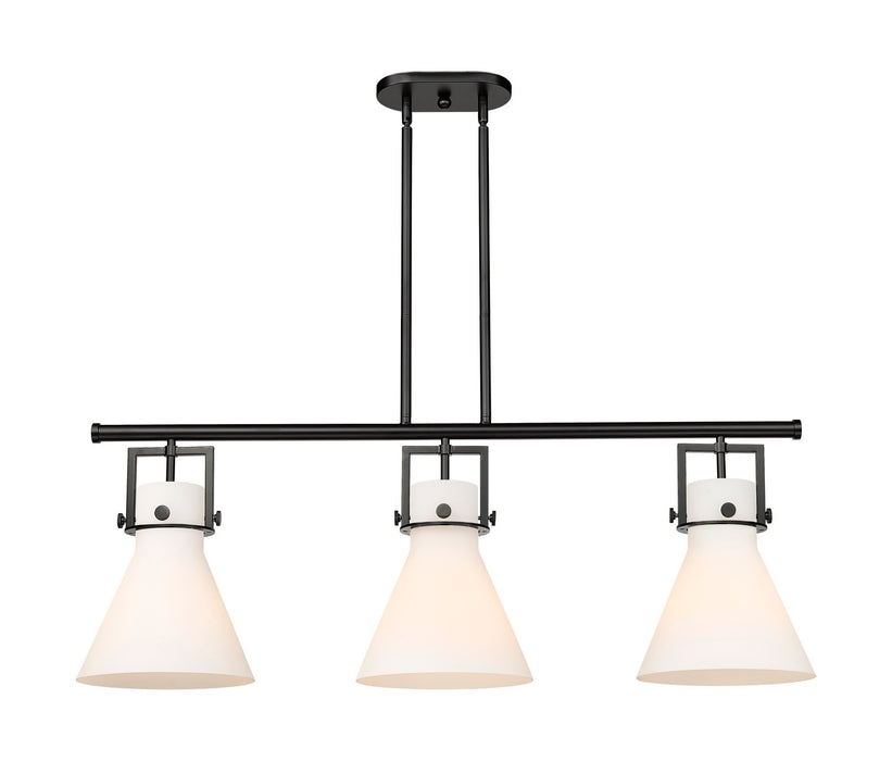 Innovations 411-3I-BK-G411-10WH Three Light Island Pendant, Matte Black