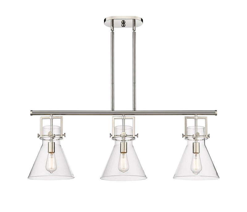 Innovations 411-3I-PN-G411-10CL Three Light Island Pendant, Polished Nickel
