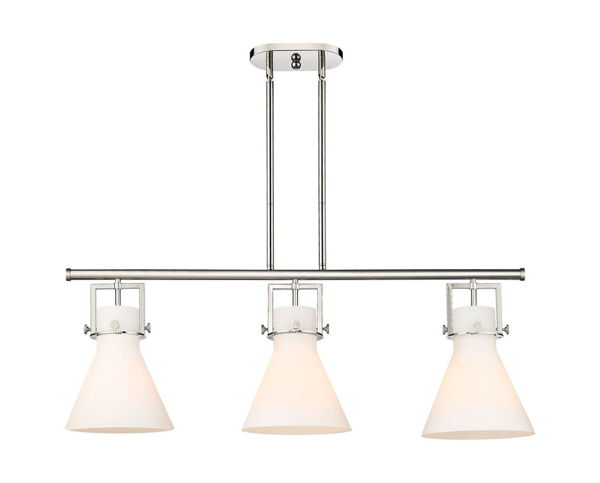 Innovations 411-3I-PN-G411-10WH Three Light Island Pendant, Polished Nickel