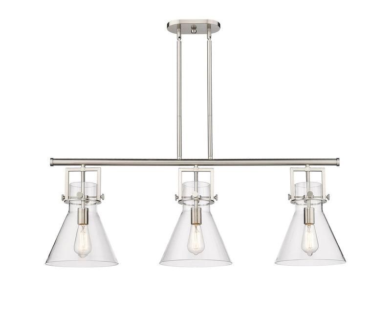 Innovations 411-3I-SN-G411-10CL Three Light Island Pendant, Satin Nickel
