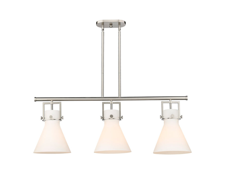 Innovations 411-3I-SN-G411-10WH Three Light Island Pendant, Satin Nickel