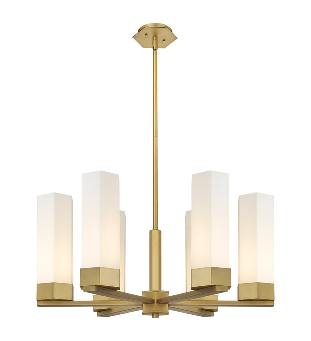 Innovations 427-6CR-BB-G427-14WH LED Chandelier, Brushed Brass
