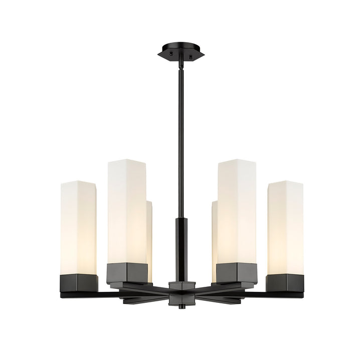 Innovations 427-6CR-BK-G427-14WH LED Chandelier, Matte Black
