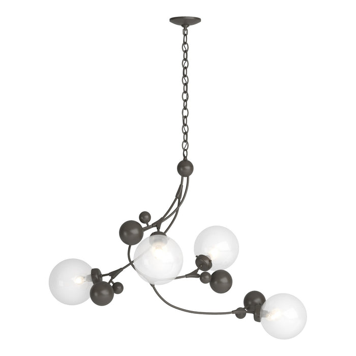 Hubbardton Forge 136420-SKT-07-WF0639 Four Light Pendant, Dark Smoke