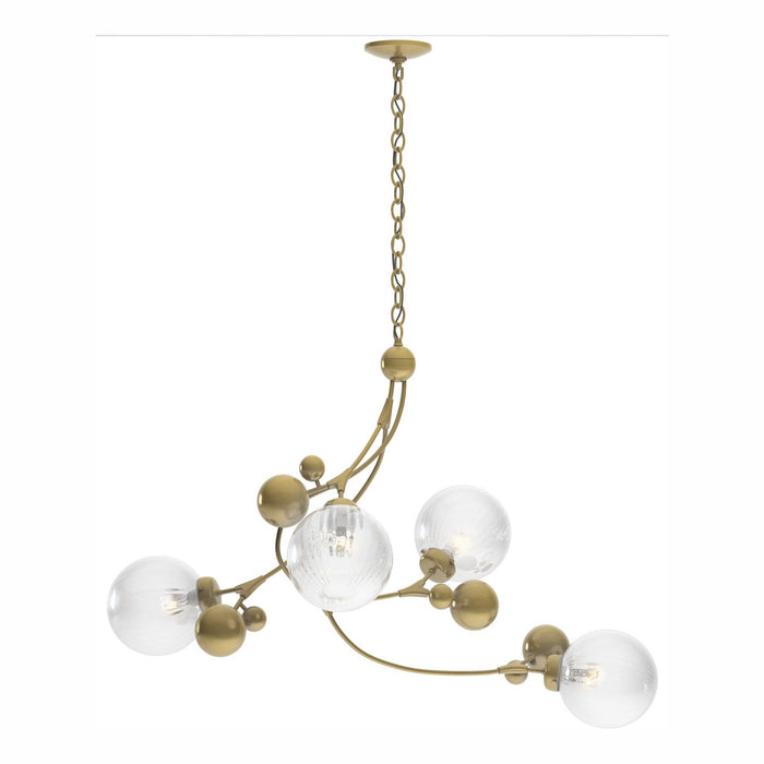 Hubbardton Forge 136420-SKT-86-LL0639 Four Light Pendant, Modern Brass