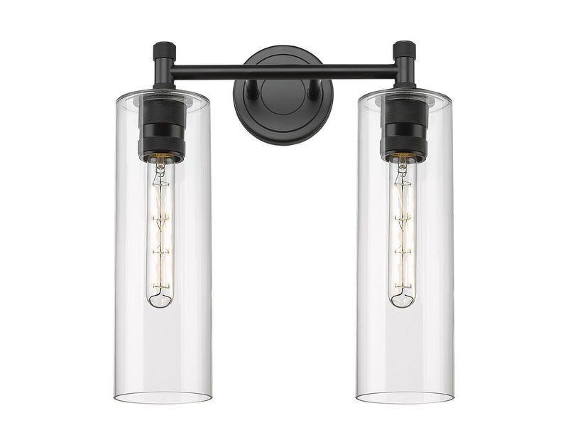 Innovations 434-2W-BK-G434-12CL LED Bath Vanity, Matte Black
