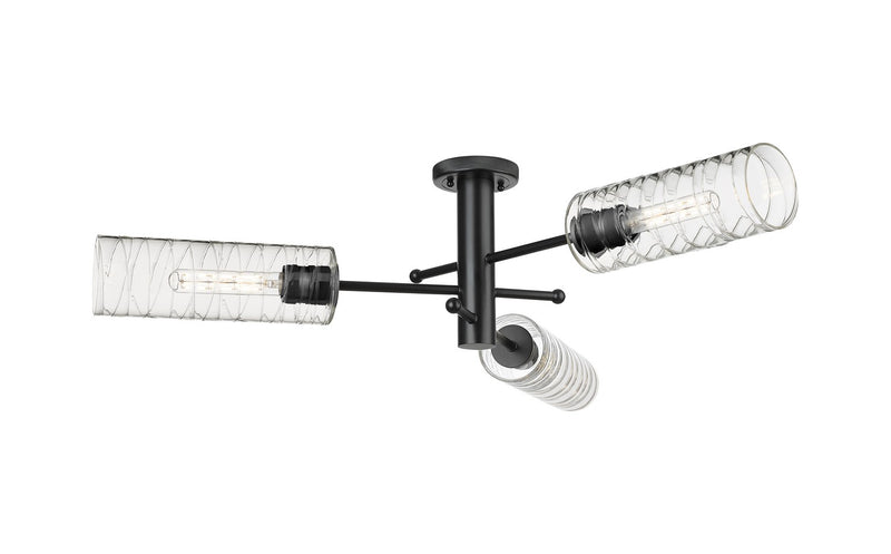 Innovations 434-3F-BK-G434-12DE LED Flush Mount, Matte Black
