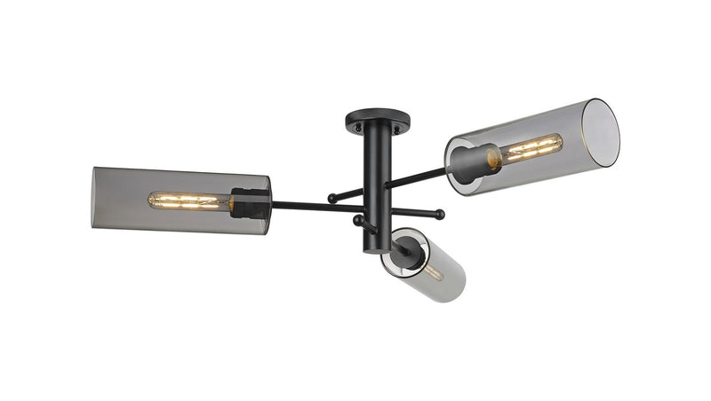 Innovations 434-3F-BK-G434-12SM LED Flush Mount, Matte Black