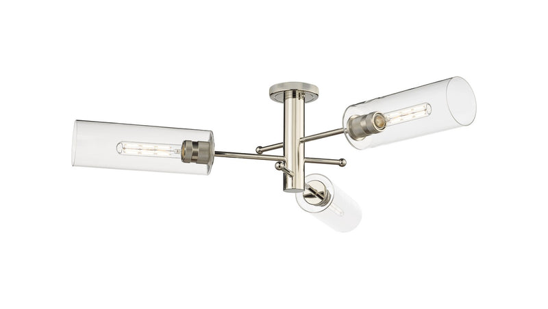 Innovations 434-3F-PN-G434-12CL LED Flush Mount, Polished Nickel