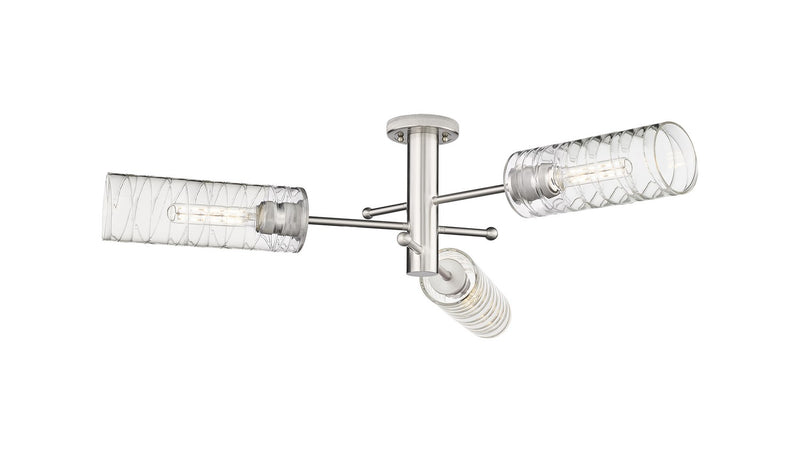 Innovations 434-3F-SN-G434-12DE LED Flush Mount, Satin Nickel