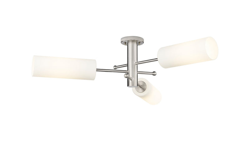 Innovations 434-3F-SN-G434-12WH LED Flush Mount, Satin Nickel