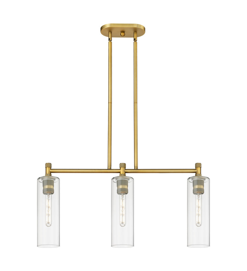 Innovations 434-3I-BB-G434-12CL LED Island Pendant, Brushed Brass