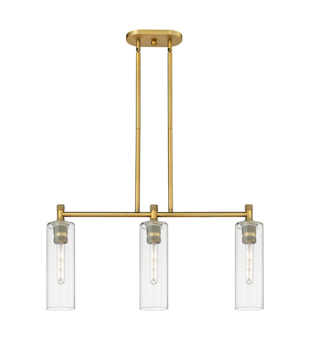 Innovations 434-3I-BB-G434-12CL LED Island Pendant, Brushed Brass