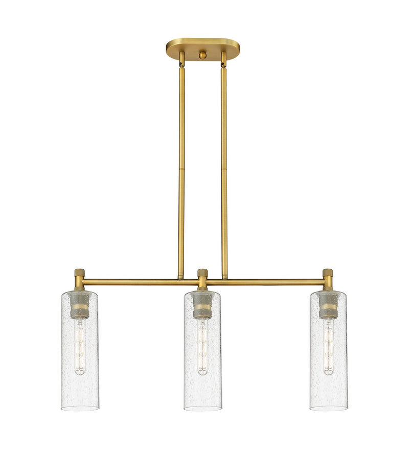 Innovations 434-3I-BB-G434-12SDY LED Island Pendant, Brushed Brass