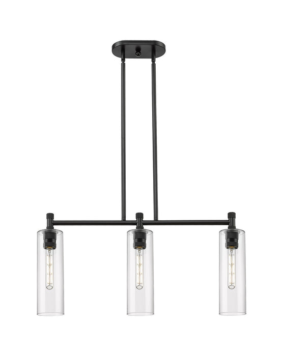 Innovations 434-3I-BK-G434-12CL LED Island Pendant, Matte Black