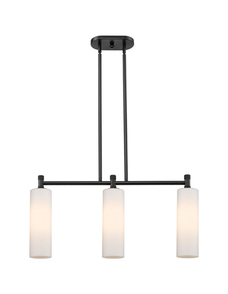 Innovations 434-3I-BK-G434-12WH LED Island Pendant, Matte Black