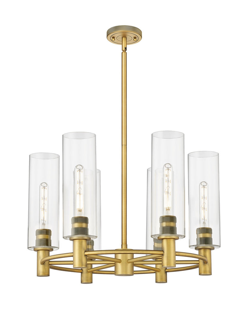 Innovations 434-6CR-BB-G434-12CL LED Chandelier, Brushed Brass