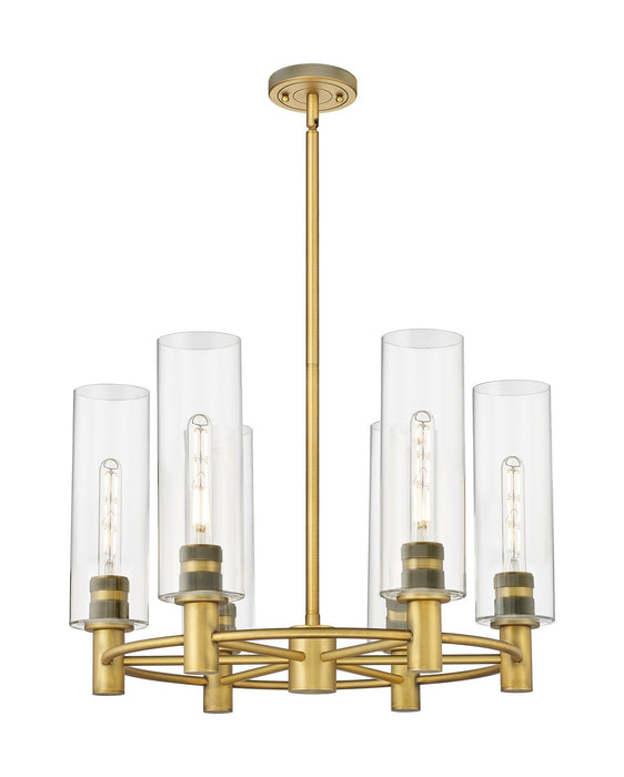 Innovations 434-6CR-BB-G434-12CL LED Chandelier, Brushed Brass