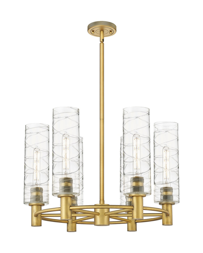 Innovations 434-6CR-BB-G434-12DE LED Chandelier, Brushed Brass