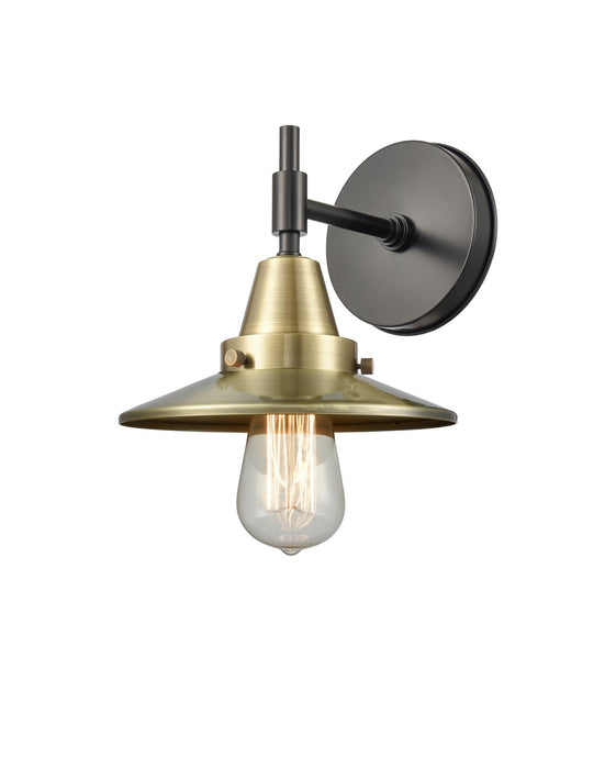 Innovations 447-1W-BAB-M4-AB One Light Wall Sconce, Black Antique Brass