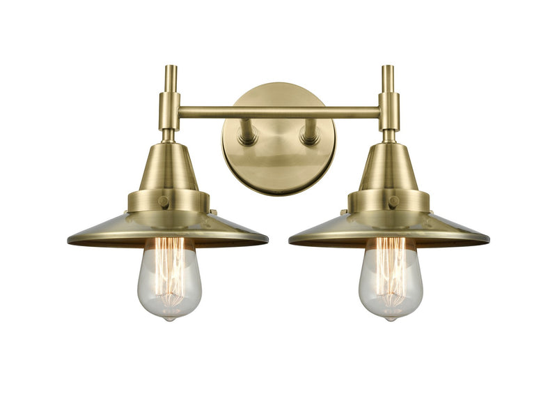 Innovations 447-2W-AB-M4-AB Two Light Bath Vanity, Antique Brass
