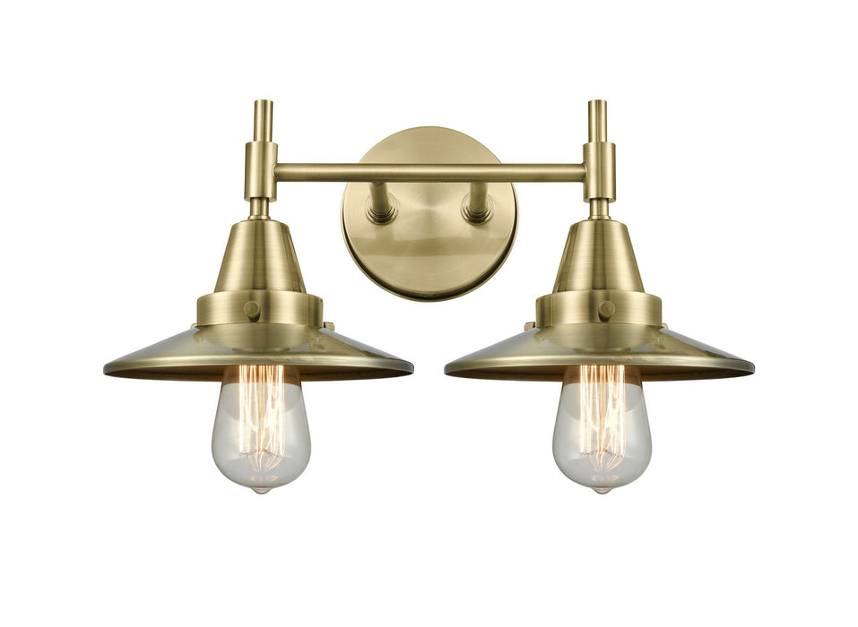 Innovations 447-2W-AB-M4-AB Two Light Bath Vanity, Antique Brass