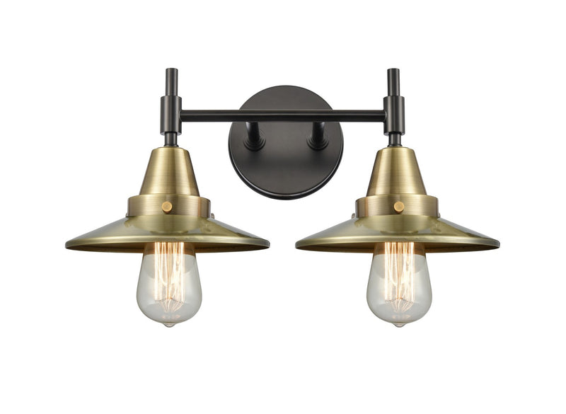 Innovations 447-2W-BAB-M4-AB Two Light Bath Vanity, Black Antique Brass