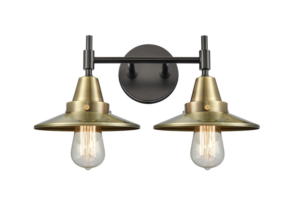 Innovations 447-2W-BAB-M4-AB Two Light Bath Vanity, Black Antique Brass
