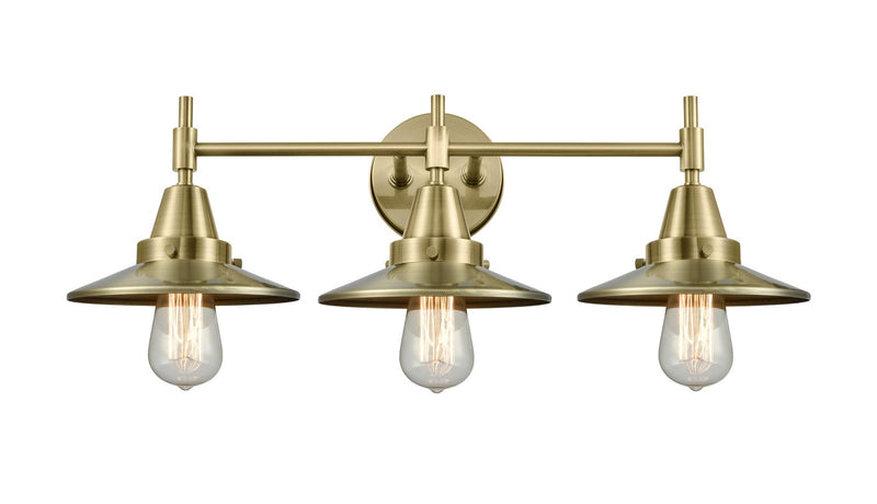 Innovations 447-3W-AB-M4-AB Three Light Bath Vanity, Antique Brass