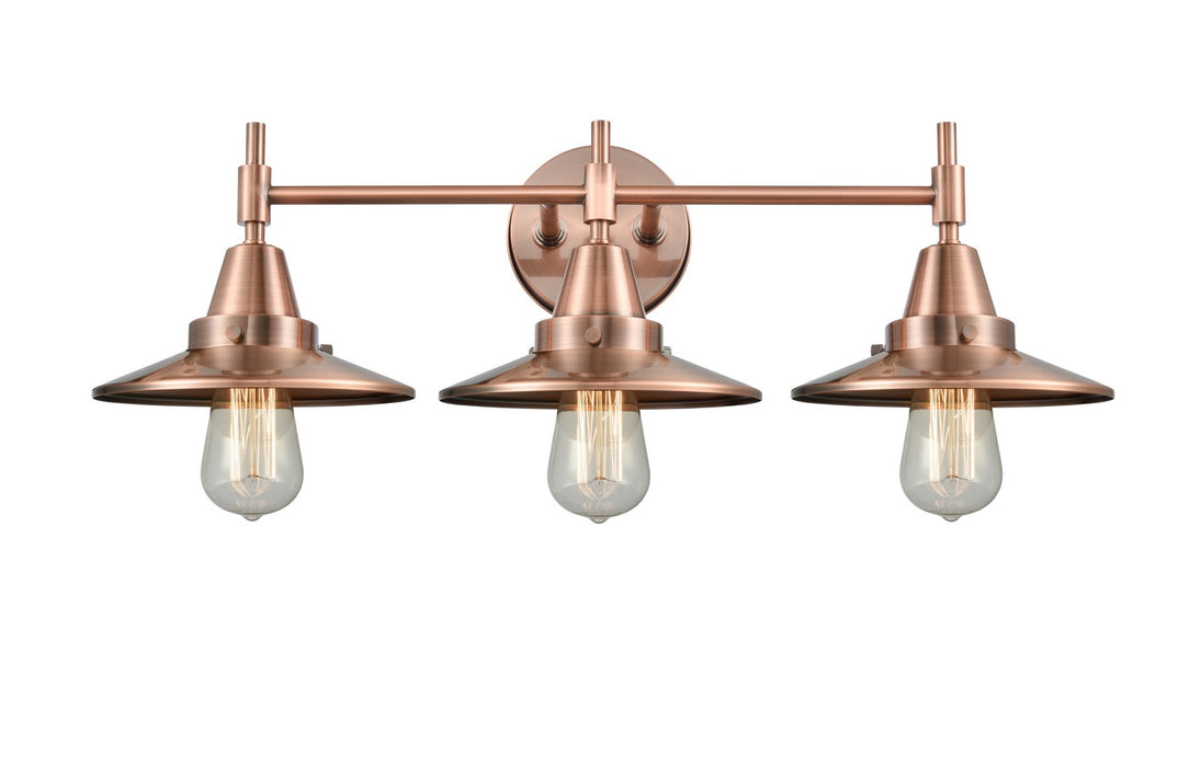 Innovations 447-3W-AC-M3-AC Three Light Bath Vanity, Antique Copper