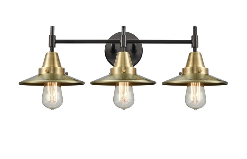 Innovations 447-3W-BAB-M4-AB Three Light Bath Vanity, Black Antique Brass