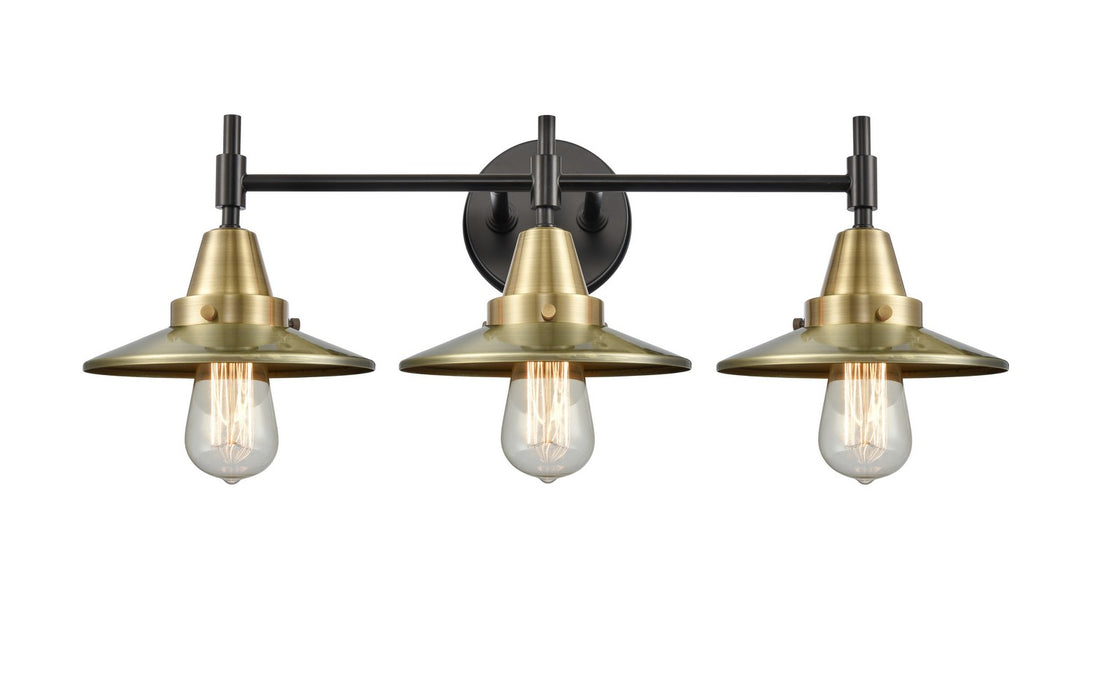 Innovations 447-3W-BAB-M4-AB Three Light Bath Vanity, Black Antique Brass