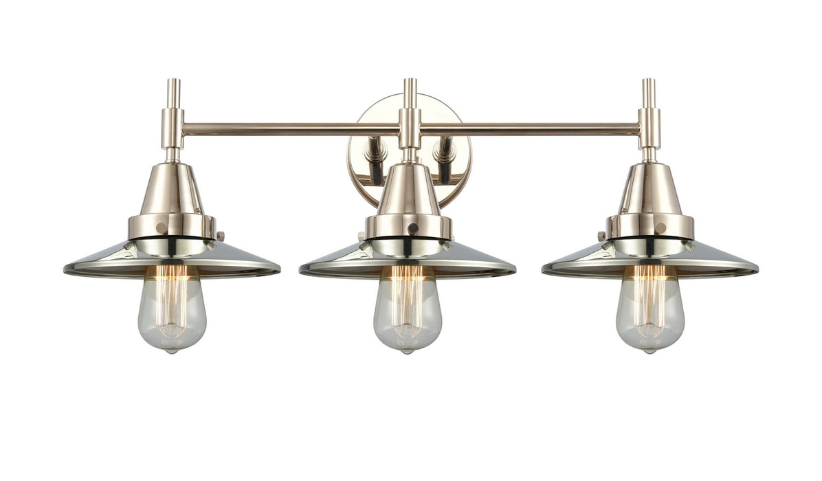 Innovations 447-3W-PN-M1-PN Three Light Bath Vanity, Polished Nickel