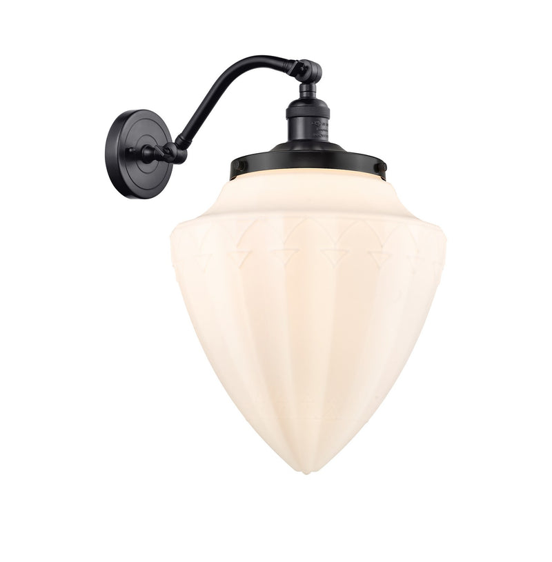 Innovations 515-1W-BK-G661-12 One Light Wall Sconce, Matte Black