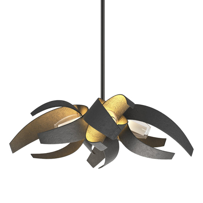 Hubbardton Forge 136500-SKT-MULT-10-YE0352 Four Light Pendant, Black