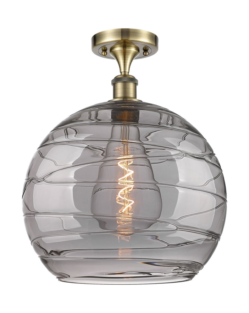 Innovations 516-1C-AB-G1213-14SM One Light Semi-Flush Mount, Antique Brass